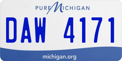 MI license plate DAW4171