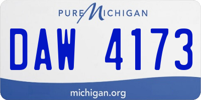 MI license plate DAW4173