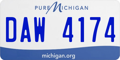 MI license plate DAW4174