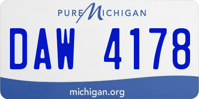 MI license plate DAW4178