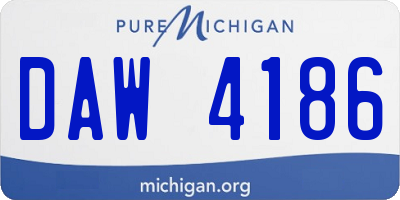 MI license plate DAW4186