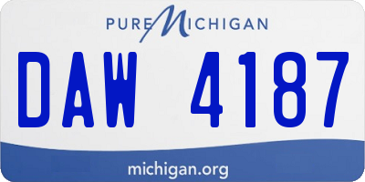 MI license plate DAW4187