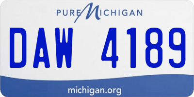 MI license plate DAW4189