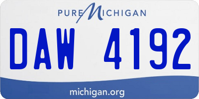 MI license plate DAW4192