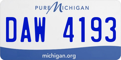 MI license plate DAW4193