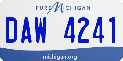 MI license plate DAW4241