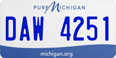 MI license plate DAW4251