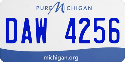 MI license plate DAW4256