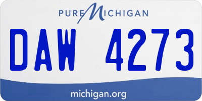 MI license plate DAW4273