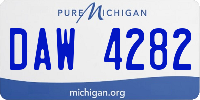 MI license plate DAW4282