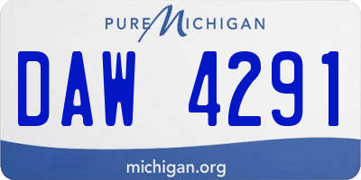 MI license plate DAW4291