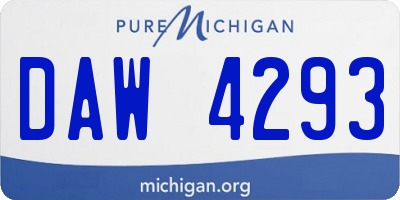 MI license plate DAW4293