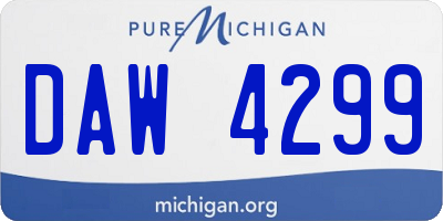 MI license plate DAW4299