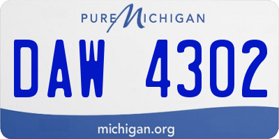 MI license plate DAW4302