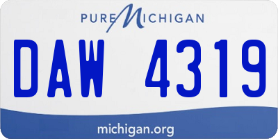 MI license plate DAW4319