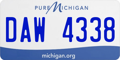 MI license plate DAW4338