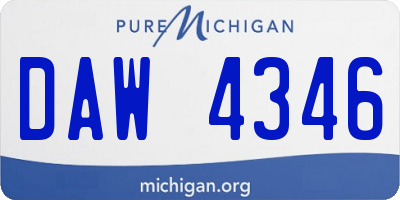 MI license plate DAW4346
