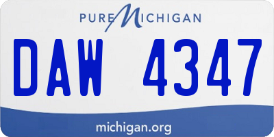MI license plate DAW4347