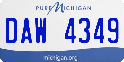 MI license plate DAW4349