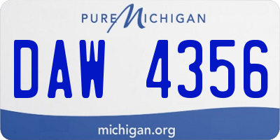 MI license plate DAW4356
