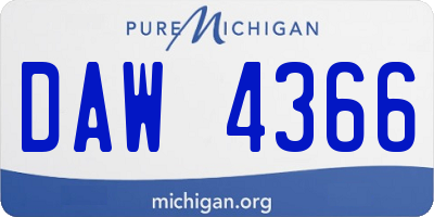 MI license plate DAW4366