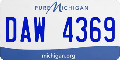 MI license plate DAW4369