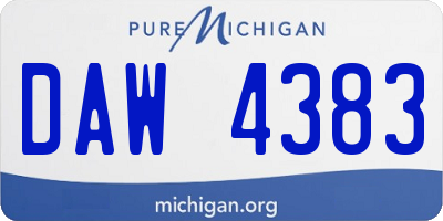 MI license plate DAW4383