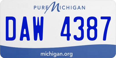 MI license plate DAW4387