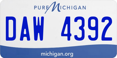 MI license plate DAW4392