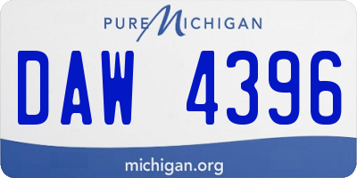 MI license plate DAW4396