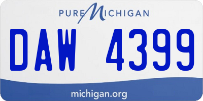 MI license plate DAW4399
