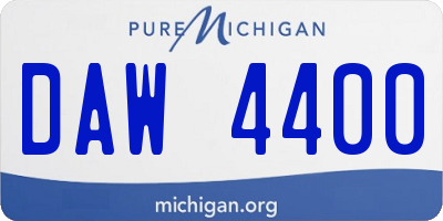 MI license plate DAW4400