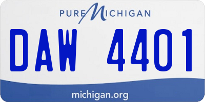 MI license plate DAW4401