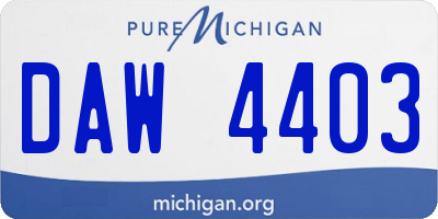 MI license plate DAW4403