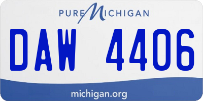 MI license plate DAW4406