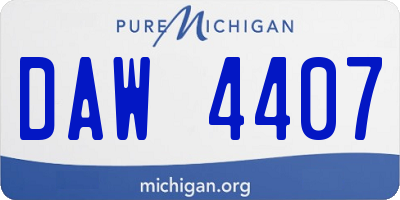 MI license plate DAW4407