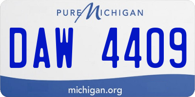 MI license plate DAW4409