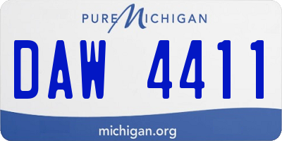 MI license plate DAW4411