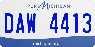 MI license plate DAW4413