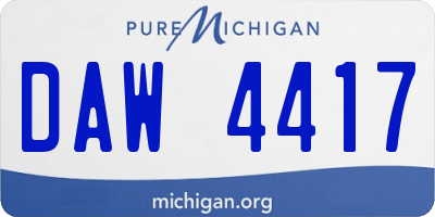 MI license plate DAW4417