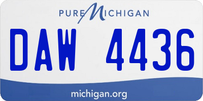 MI license plate DAW4436