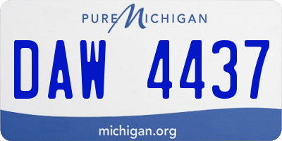 MI license plate DAW4437