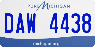 MI license plate DAW4438
