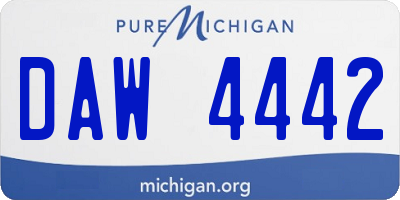 MI license plate DAW4442