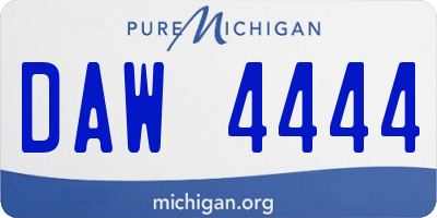 MI license plate DAW4444