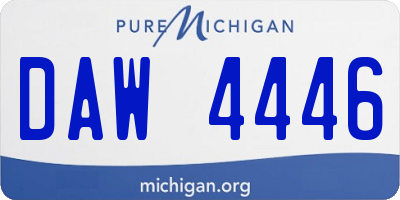 MI license plate DAW4446