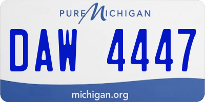 MI license plate DAW4447