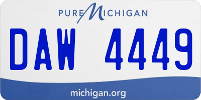 MI license plate DAW4449