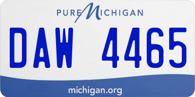 MI license plate DAW4465