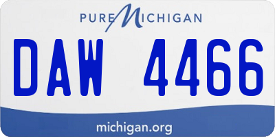 MI license plate DAW4466